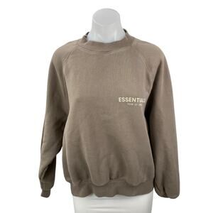 Essentials Women's Logo Graphic Mock Neck Long Sleeve Sweater Sweatshirt Top XS